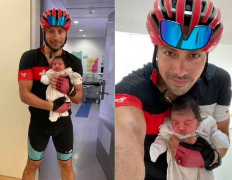 A doctor goes to hospital on a bicycle for a birth operation