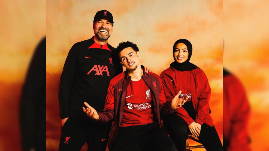 Liverpool kit launch photo shoot featured Hijabi model