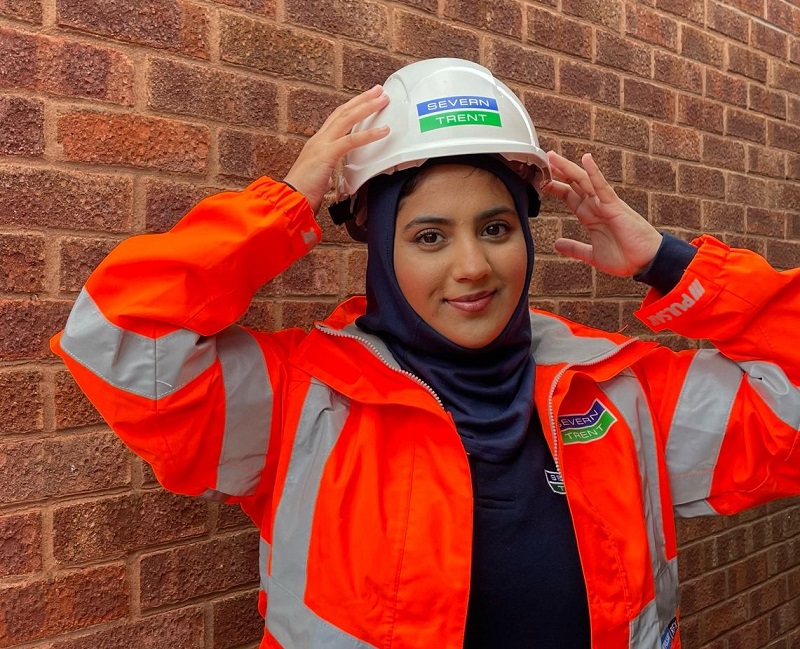 Muslim engineer designs headscarf for women to wear under safety helmet