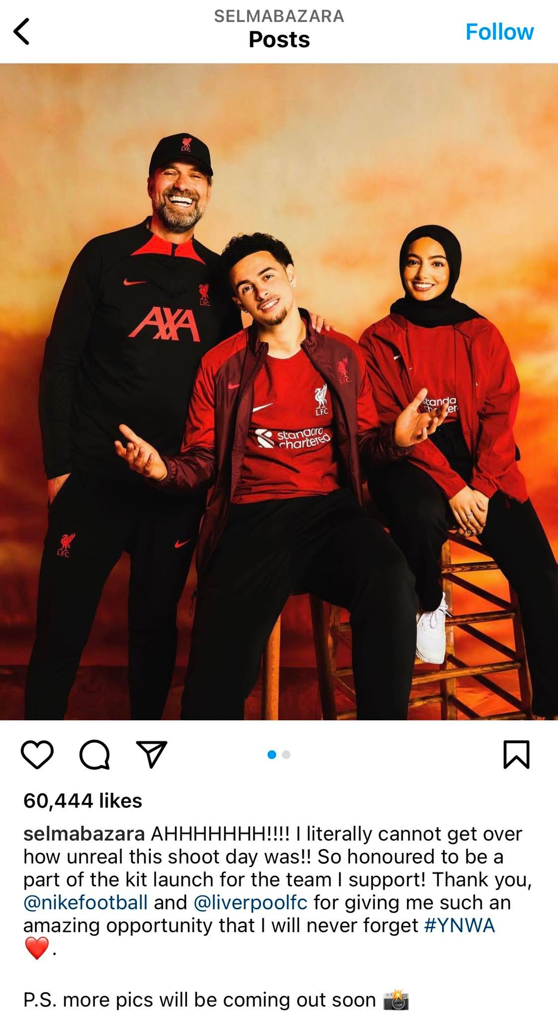 AHHHHHHH!!!! I literally cannot get over how unreal this shoot day was!! So honoured to be a part of the kit launch for the team I support! Thank you, @nikefootball and @liverpoolfc for giving me such an amazing opportunity that I will never forget #YNWA ❤️. P.S. more pics will be coming out soon 📸