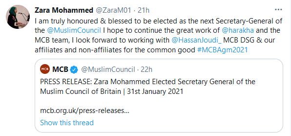 Zara Mohammed - tweet