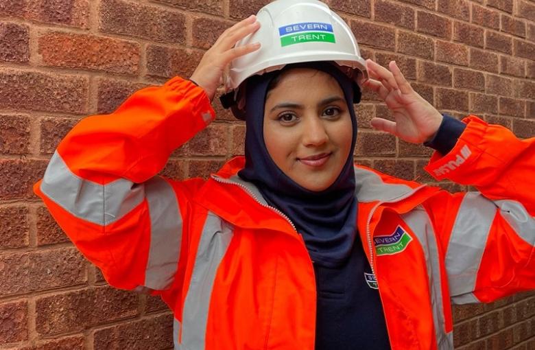 Muslim engineer designs headscarf for women to wear under safety helmet